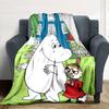 Moomin Snorkmaiden Front Blue House Flannel Blanket Super Soft Warm Cozy Blanket For Sofa Bed Office Travel Allseason Home Decor Gift