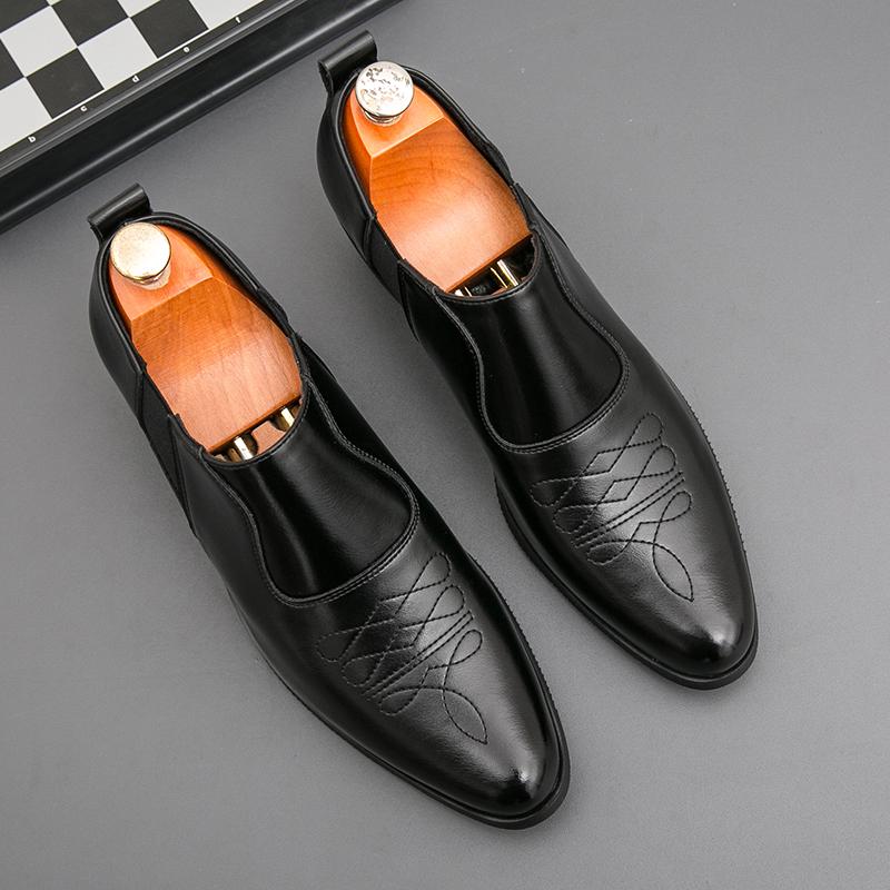 

Модная весенняя новинка, мужская обувь, увеличивающая рост на 6 сантиметров, удобные кожаные туфли, модный деловой наряд, свадебная обувь жениха 46 чёрный