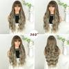 XINRAN Synthetic Long Natural Wave Wigs With Bangs Wigs Hair Heat Resistant Fiber For Women Daily Cosplay