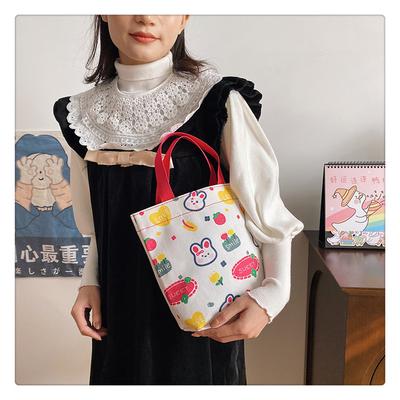 Mädchen literarische bedruckte Canvas-Tasche Mode vielseitige Bucket-Bag Literarisches Mädchen tragbare Canvas-Tasche