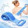 Aaxu Silicone Body Back Scrubber, Double Side Bathing Brush for Skin Deep Cleaning Massage, Dead Skin Removal Exfoliating Belt for Shower, Easy To C