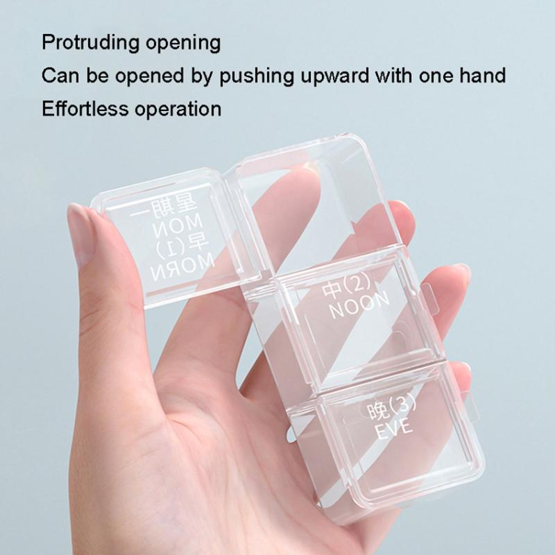 24 Grids Dual Layer Weekly Pill Box 7 Day 3 Times Portable Pill Box Organizer Dispenser (No FDA Certified, BPA-Free)