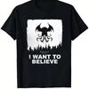 Unisex Ich Will An Cthulhu Glauben T-Shirt Cthulhu Mythos Lovecraftian Design Weiches Baumwoll-T-Shirt mit Ikonischem Tentakel-Druck
