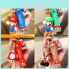 Weicher Gummi Mario Schlüsselanhänger Lustiges Cartoon-Accessoire mit Einzelverpackung Perfektes Geschenk für Kinder und Erwachsene