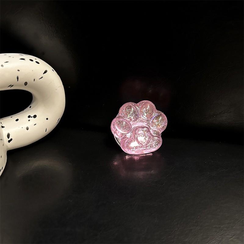 

Cartoon Cute Realistic Cat Paw Phone Holder INS-style Glitter Airbag Bracket Minimalist & Compact Retractable Self-adhesive Back Sticker Desktop Use
