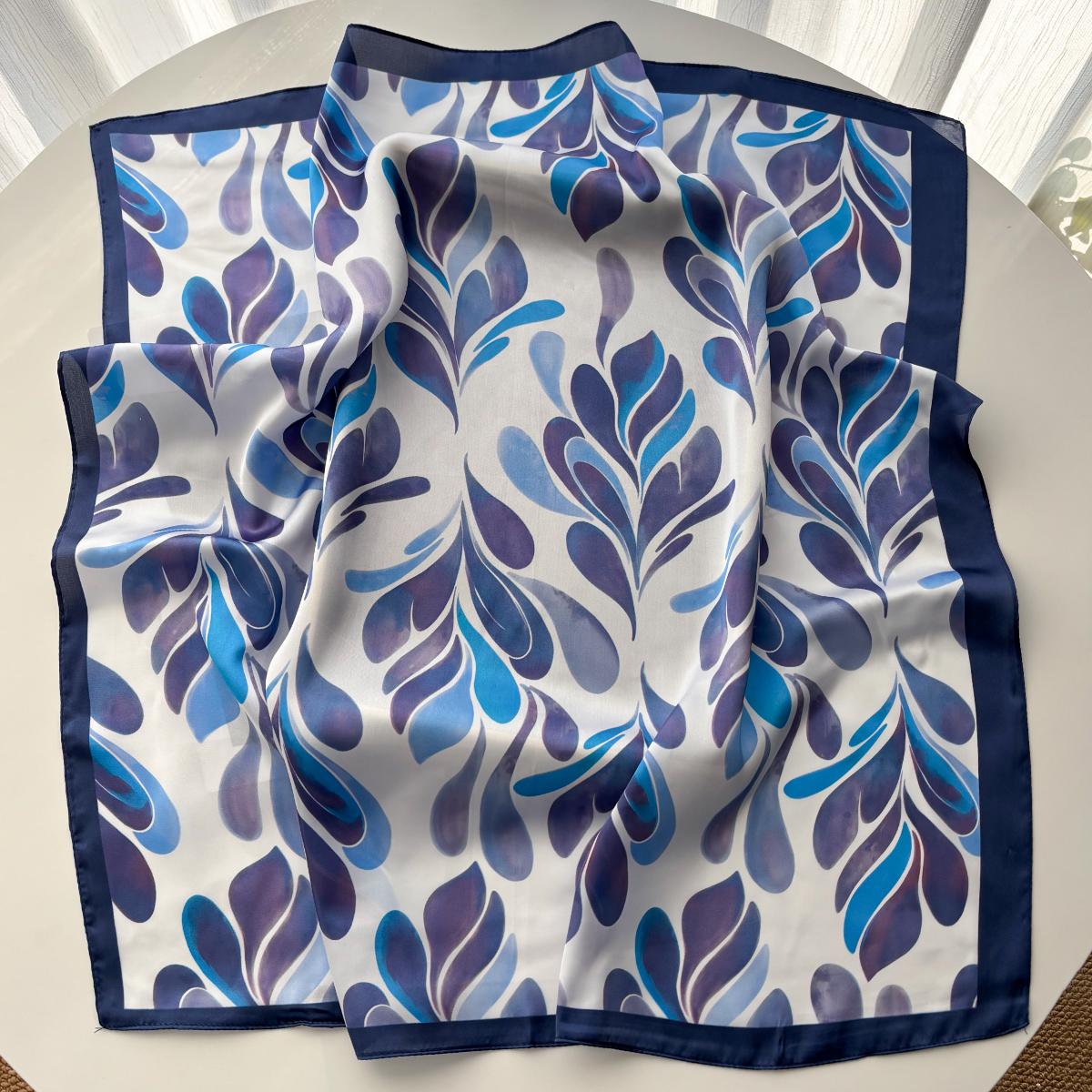 

Luxury Printed Square Scarf Women Imitation Silk Scarves Fashion Bandanas Hijab Neckerchief Elegant Beach Shawl Wraps