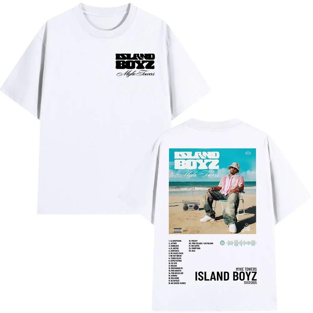 

Comfort Cotton Short Sleeve Tshirt Rapper Myke Towers Album Island Boyz Tshirts Unisex Women Fashion Hip Hop Oversized T Shirt S