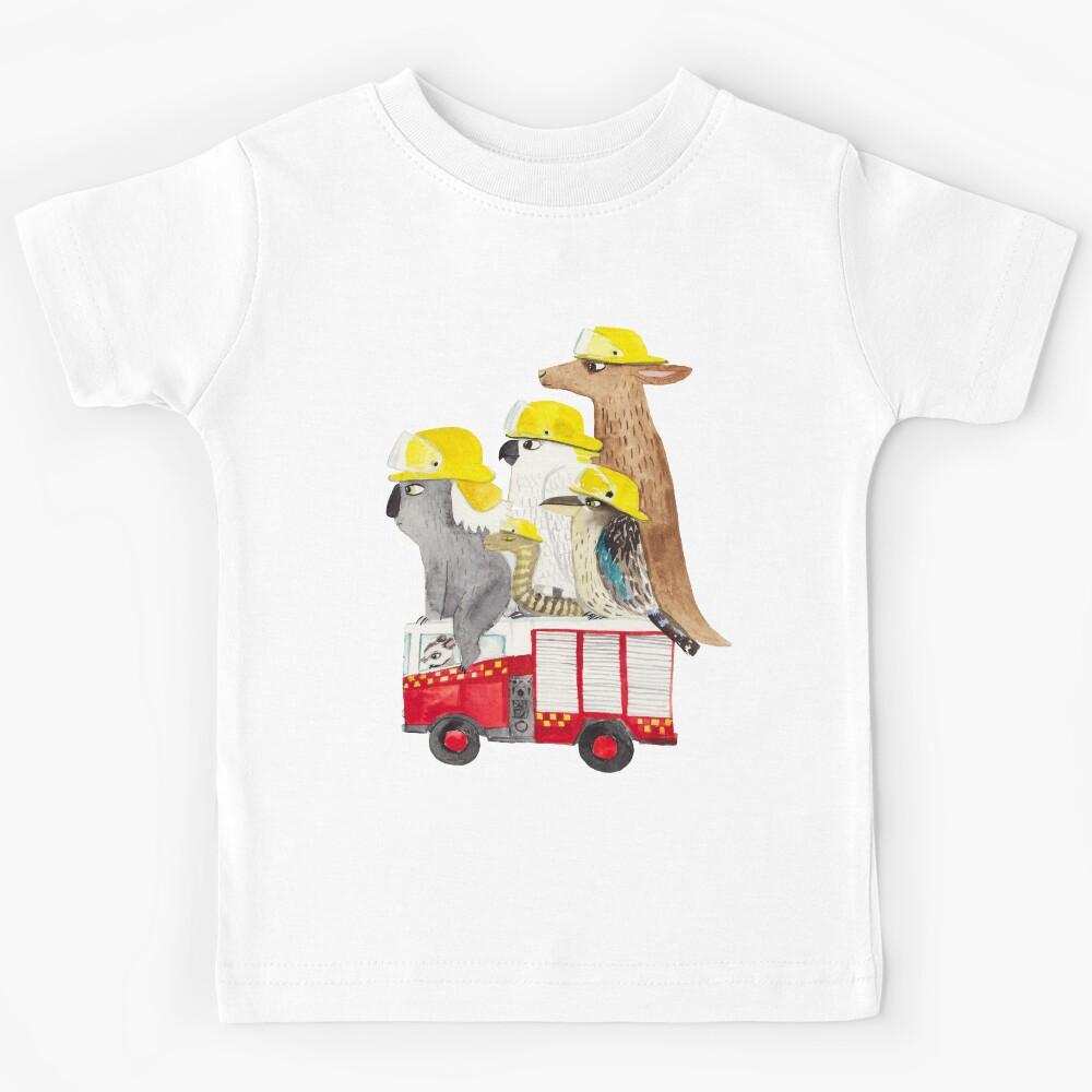 Australian animals in the firetruck Kids T-Shirt 130