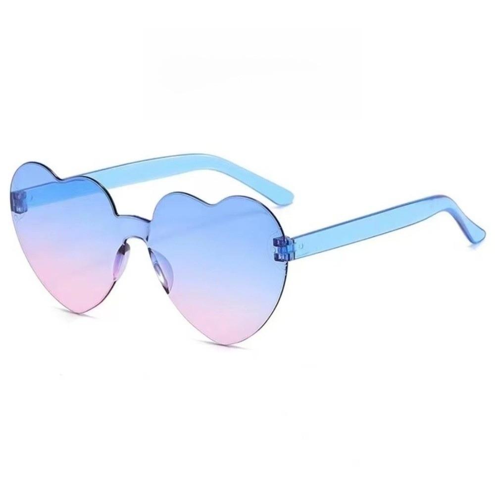 Trendy Love Heart Shape Sunglasses UV Protection Colorful Gradient Sunglasses  Women