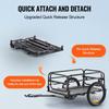 Bike Cargo Trailer, 72.5 Kg Load Capacity, Heavy-Duty Bicycle Wagon Cart, Foldable Compact Storage & Quick Release with Universal Hitch, 40.6 Cm