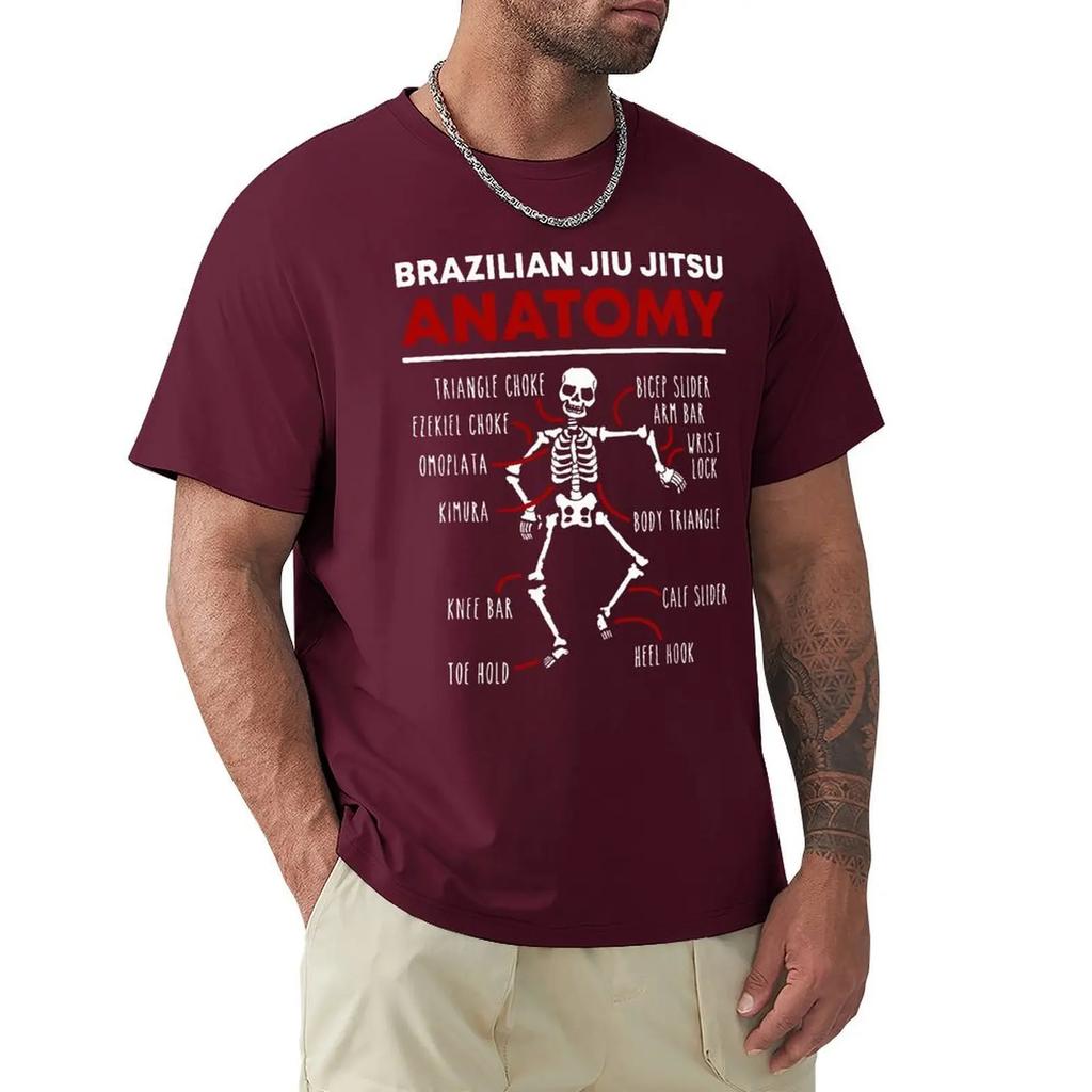 Brazilian Jiu Jitsu Anatomy Skeleton Funny Martial Arts T Shirts Graphic Streetwear Short Sleeve Harajuku Hip Hop T-shirt