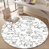 1pcDogs Office Round Area Rug, Indoor Mat Suitable ForOffice, Under Office Chairs Bedroom Living Room Home Decor, Room Deco 096
