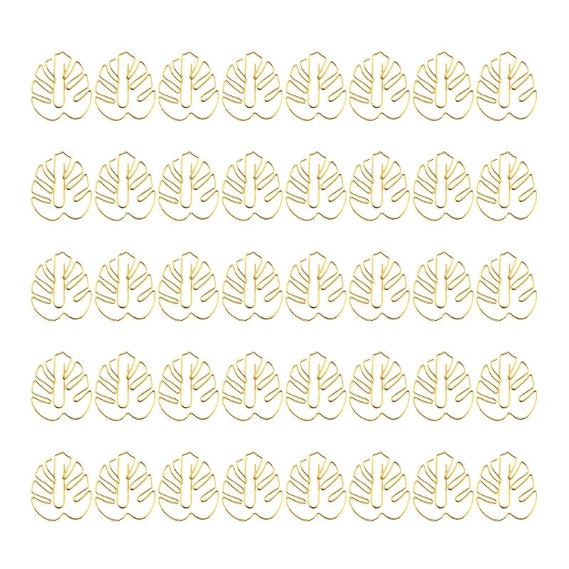 

40Pieces Metal Leaf Shaped Decorative Binders Clips Page Holders Clips For Planners Gift Wrapping Document Organization 1