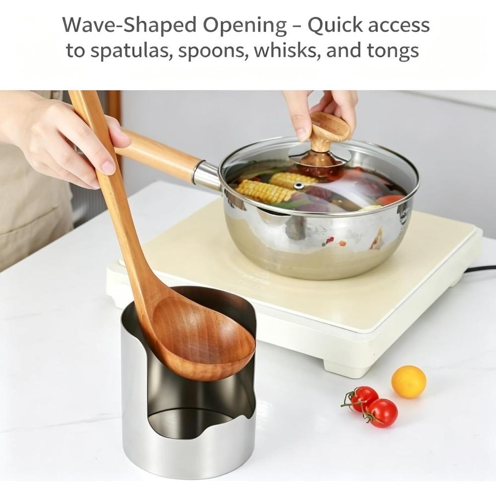 Multifunctional Kitchen Utensil Holder Countertop Pot Lid Organizer, Thickened Stainless Steel Spoon Lid Organizer Tool