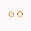 Freshwater Pearl Flower Stud Earrings Women Sterling Post Gold Plated Minimalist Jewelry