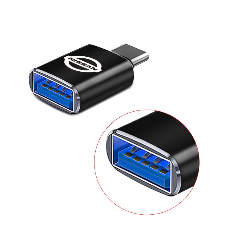 1Pcs Car Charging Adapter Type-C To USB Converter Car Accessories For Nissan Nismo Qashqai X J10 Trail Tiida Juke Teana Pulsar Altima