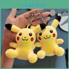 Charming Pikachu Plush Keychain Fluffy Yellow Cartoon Doll For Birthdays
