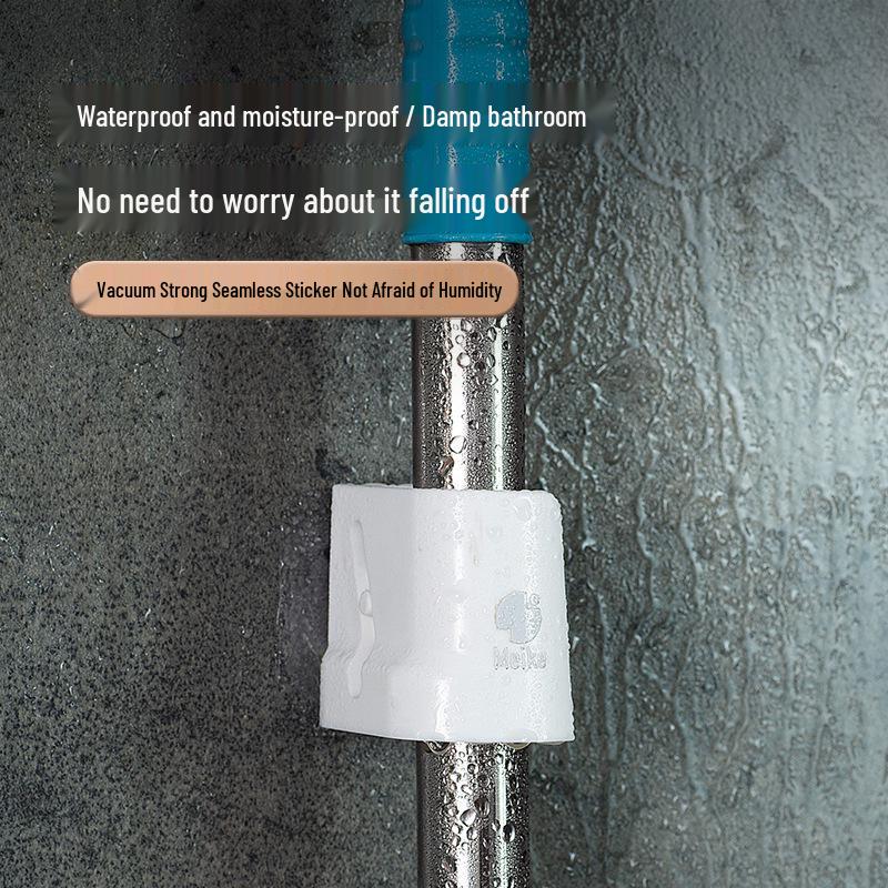 No-Drill Wall-Mounted Mop & Broom Holder Clip