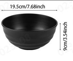 Straw Dinner Bowl, 20 cm, Household Rice Bowl, Black, for Rice and Soup