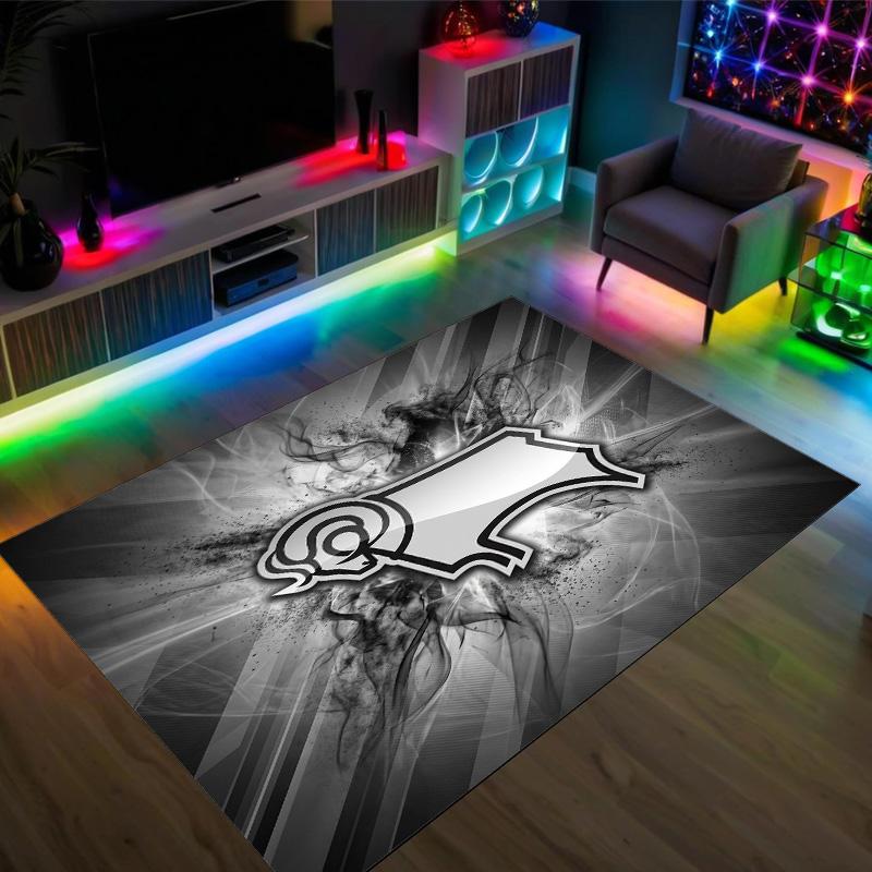 Derby County Design Crystal Velvet Carpet Cozy Non?Slip Printed Rug For Bedroom Living Room Entrance