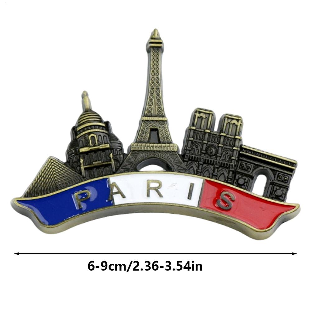 3D French Paris Metal Fridge Magnets Retro Paris Stickers For Fridge World Tourist Souvenir Collection Gifts Home Decoration