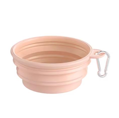 350ml/1000ml Collapsible Dog Bowl Outdoor Travel Pet Drinking Bowl for Dog Cats Folding Silicone Bowl Puppy Food Container (Pink,350ml) розовый