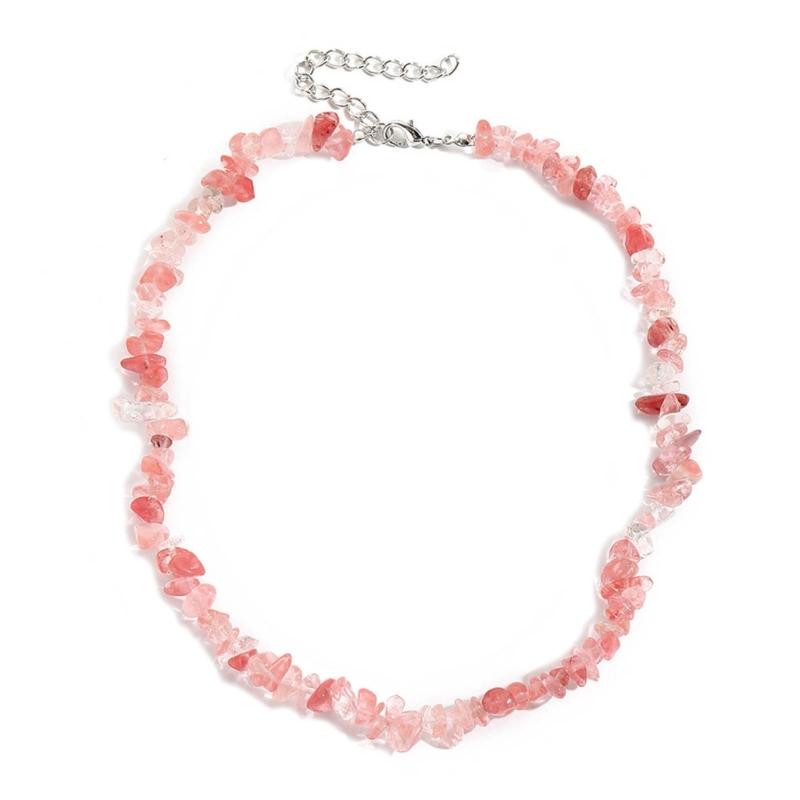 

Beaded Choker Necklace Bohemia Colorful Gravel Clavicle Chain Natural Stone Collar Summer Jewelry Gift for Women Girl