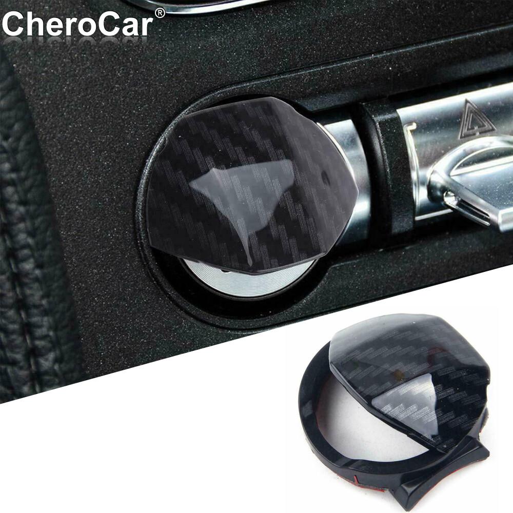 Carbon Fiber Front Engine Start/Stop Button Switch Trim for Ford Mustang 2015-19