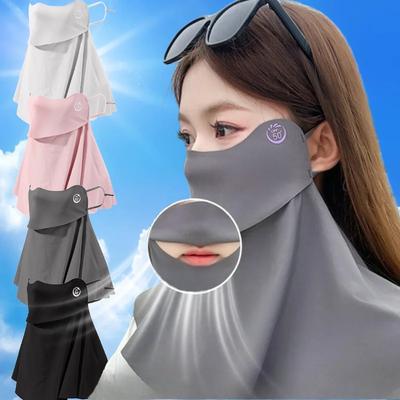 1 Pieza Bufanda de Cuello de Seda Helada 3D para Mujer Verano Protección UV Mascarilla Facial Envoltura para Deportes al Aire Libre Ciclismo Protector Solar Antipolvo