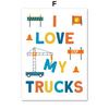 Modern Cartoon Crane Excavator Dump Truck Nursery Wall Art Canvas Painting Nordic Posters & Prints Pictures Baby Kids Room Decor