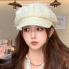 Women's Hats Fashionable and High End Small Fragrance Style Beret  Big Head Circumference  Face Small Octagonal Hat