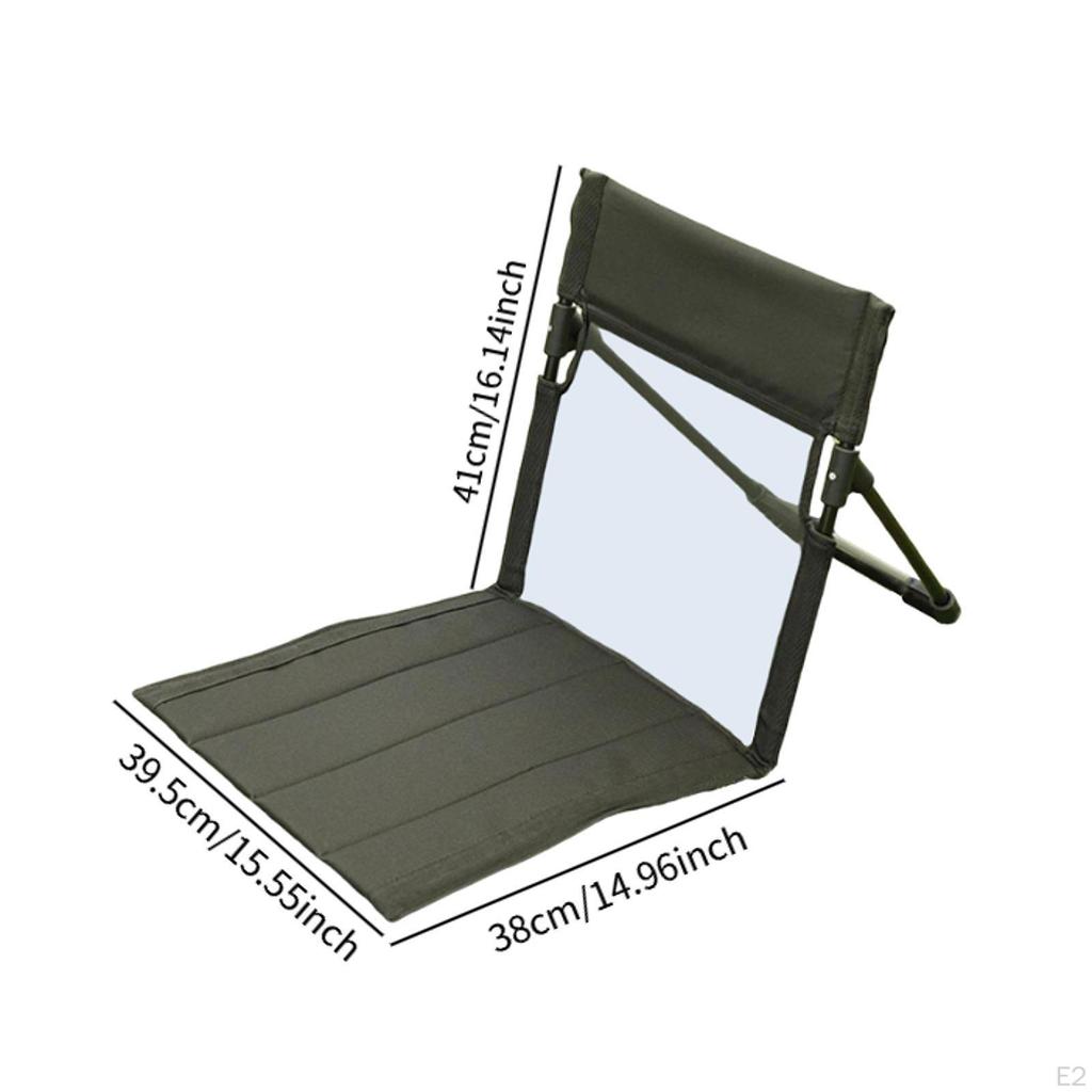 Floor Chair with Back Support Camp Bleacher Cushion Seat Pad Storage Bag Foldable Beach