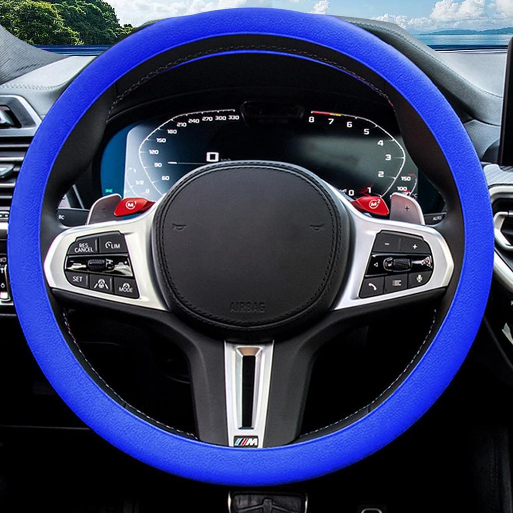 JDDRY Steering Wheel Cover, Universal Fit Protector - Silicone Car Steering Wheel Cover(Royal Blue,1PC)