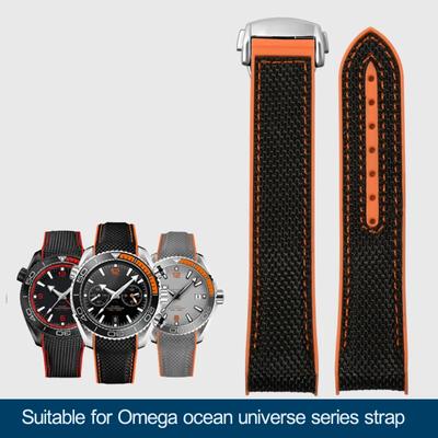 Armband Gebogenes Armband Für Omega Seamaster 300 Ocean Speedmaster 8900 Planet Ocean 20mm 22mm Stoff Nylon Gummi Herren Uhrenarmband