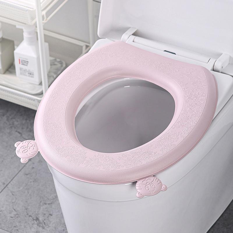 

Водонепроницаемый чехол для унитаза Eva, утолщенный, универсальный, на четыре сезона, подушка для унитаза, пастообразный тип, бытовые туалетные принадлежности розовый