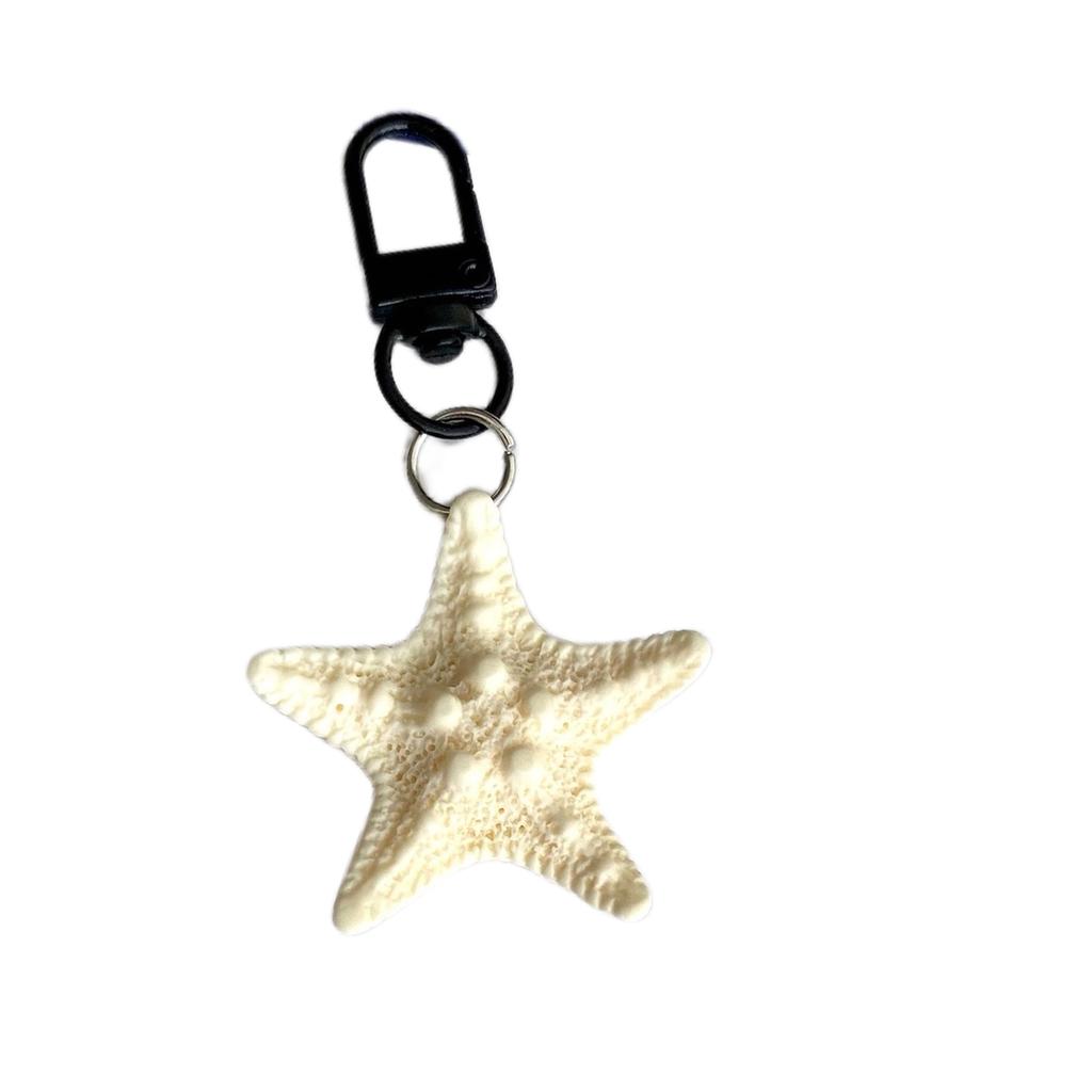 Colorful Starfish Keyring Sea Star Shaped Keychain Handmade Pentagrams Pendant Key Chain Handmade Bag Accessories