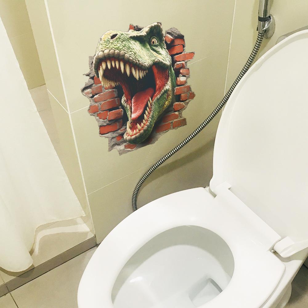 Adesivi Creativi Rivoluzionari Dinosauro Feroce Decorazione Bagno e WC