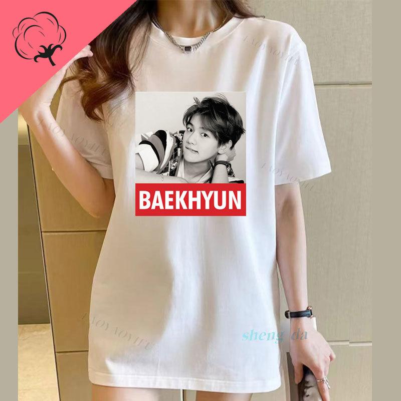 Playera Baekhyun EXO Essential Cotton T Shirt Camiseta Hombre Oneck Short Sleeve Ropa De Mujer 2000s Clothes Y2k Tees
