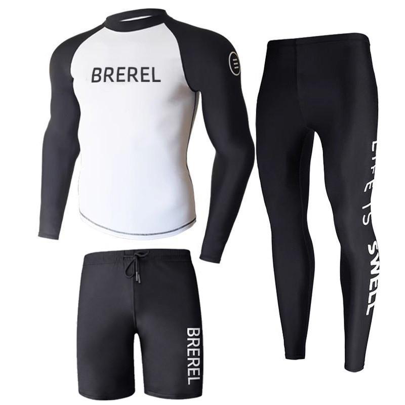 Heren UV Bescherming Rash Guard Set Lange Mouwen Broek Sneldrogend Snorkelen Surfen Zwemkleding Watersporten