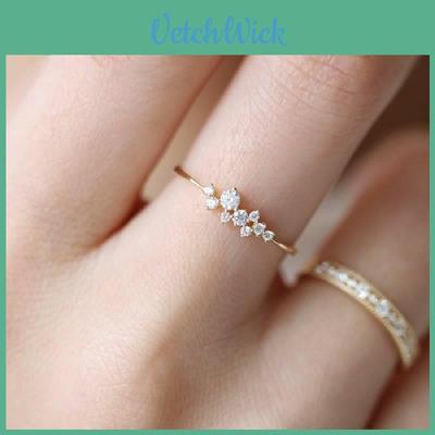 Elegantní diamantový prsten pozlacený 18k zlatem pro ženy s květinovým designem a nastavitelnými velikostmi