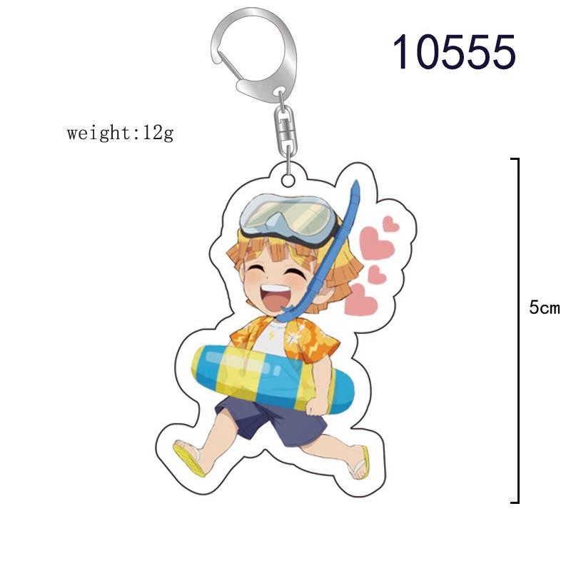 Keychain Pendant Anime Demon Slayer Kimetsu No Yaiba Kamado Tanjirou Double Sided HD Bag Pendant Gift For Fans Cosplay Props Jewelry Gift