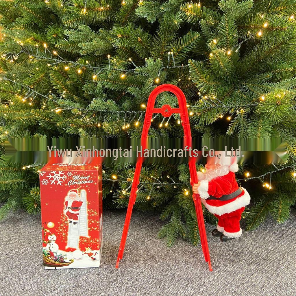 Electric Santa Claus Climbing Ladder with Beads - Christmas Decoration and Children's Gift