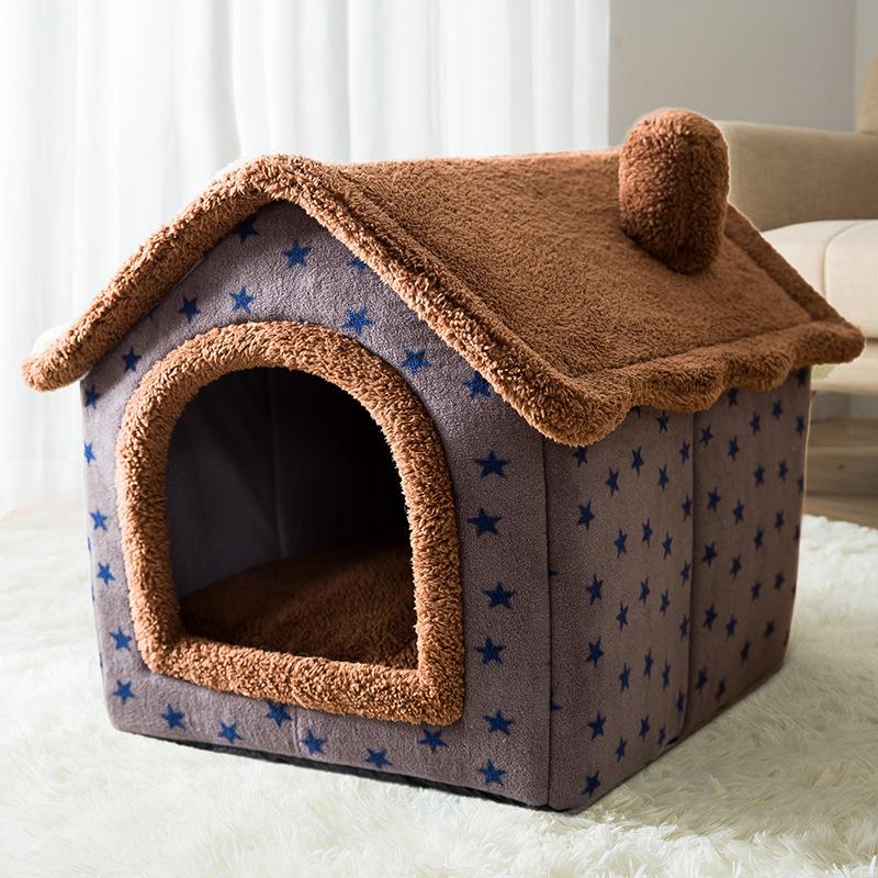Kennel House Type Four-season Universal Small Dog Teddy Fight Removable Dog House Cat Nest Bed Spring and Autumn Pet Supplies