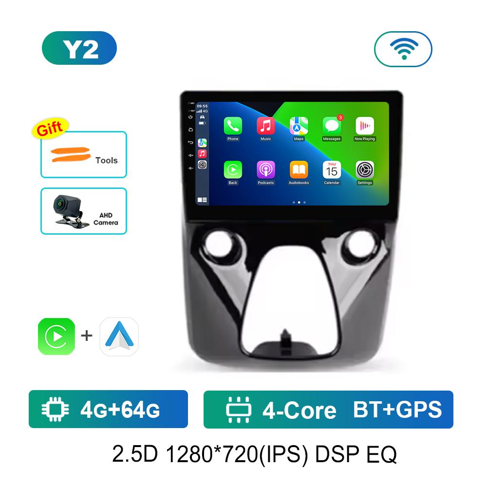 10'' for Peugeot 108 For Toyota Aygo B40 2014 - 2021 Car Radio Multimedia Player Android OS BT 4G Carplay DSP Stereo Auto Tools