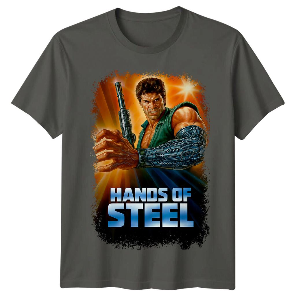 Hands of Steel (1986) Movie Poster Inspired T-Shirt Retro 80s Tee
