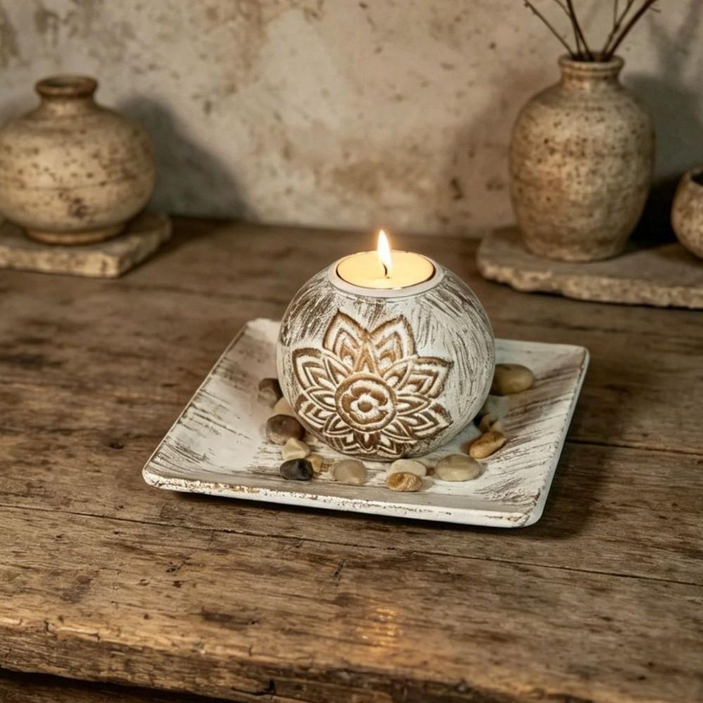 with Tray Tealight Candlestick Wood Wooden Candle Holder Decorative Candlestick Bedroom