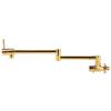 G1/2in Thread Brass Wall Mounted Foldable Kitchen Faucet Single Cold Single Hole Sink Tap with 2