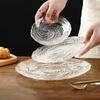 Spiral Pattern Glass Bowl Plate Set for Home Use - Simple Yet Elegant Dessert Salad Bowl Fruit Tray - Lightweight Serving Dish