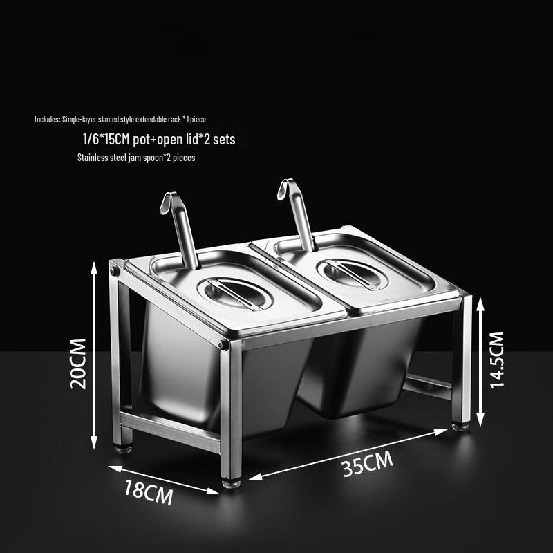Jingbaodi Commercial Stainless Steel Condiment Holder Set
