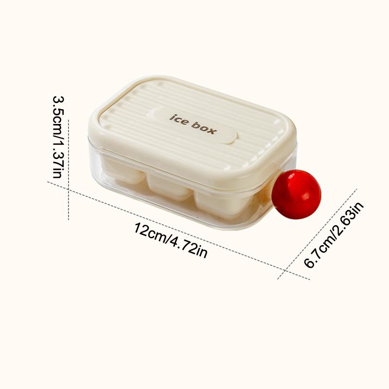 6-Grids Mini Ice Cube Tray with Lid Easy Release DIY Ice Mold Removable Lid Home Kitchen Barbecue Ice Making Tool